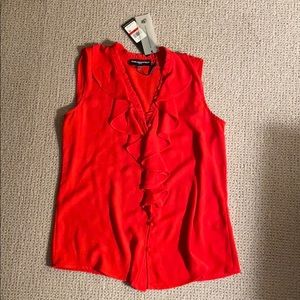 Karl Lagerfeld Red Chiffon Blouse